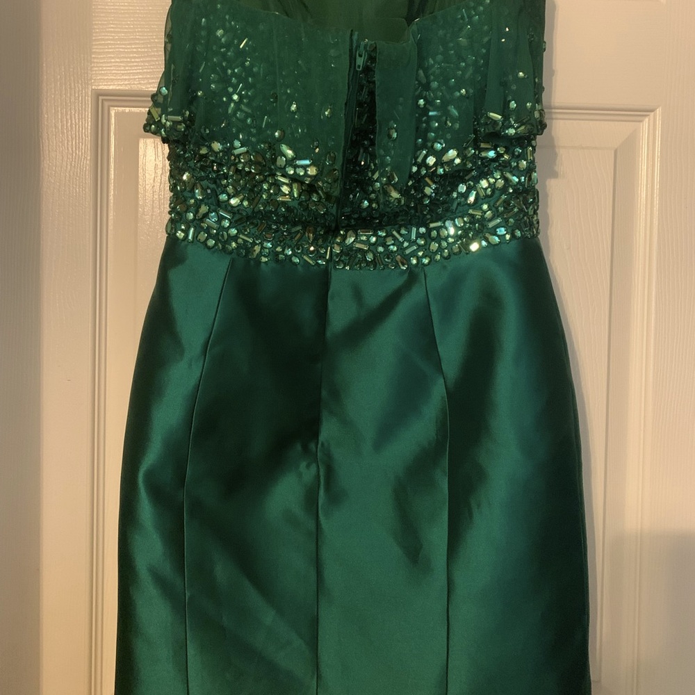 Green, strapless homecoming dress. Size 6